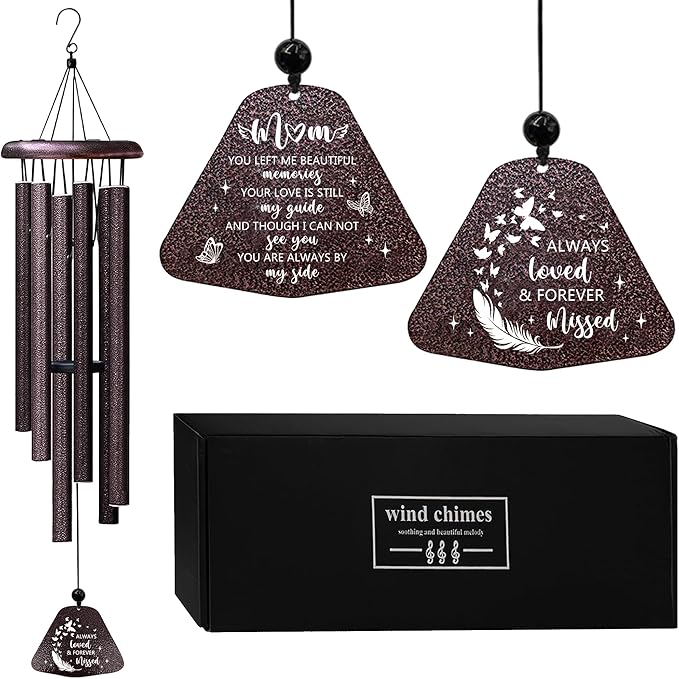 ZANIION Sympathy Memorial Gifts for Loss of Mom Wind Chimes 32", Bereavement Gift for Loss of Mother, Windchimes in Memory of Mom Present, Condolence/Remembrance Present for Her/Him Wind Bell 32"
