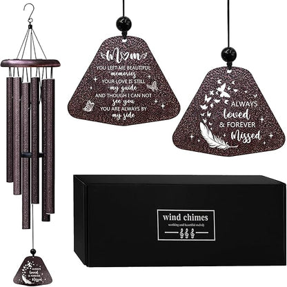 ZANIION Sympathy Memorial Gifts for Loss of Mom Wind Chimes 32", Bereavement Gift for Loss of Mother, Windchimes in Memory of Mom Present, Condolence/Remembrance Present for Her/Him Wind Bell 32"