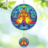 Wind Spinners Outdoor Colorful Tree of Life, 12 inch Laser Cut Metal Art Geometric Pattern Wind Spinners Decor Birthday Gifts for Women, Mom - Hanging Kinetic for Yard, Garden, Patio, Outdoor