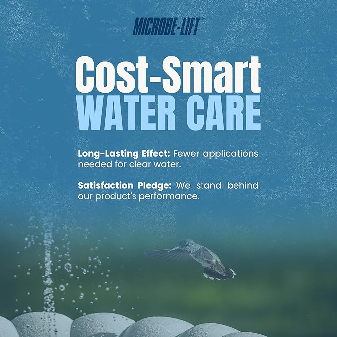 Microbe-Lift Large Fountain Clear Two-in-One Water Cleaner & Surface Treatment – 16 Oz – Safe for Birds, Fish & Aquatic Life – Cleans Fountains, Bird Baths & Water Features
