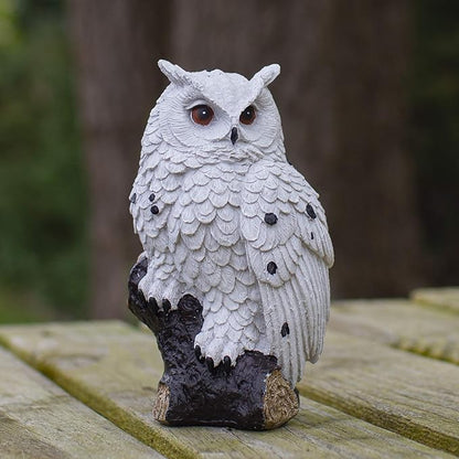 Northlight Glittered Owl Perched on a Branch Statue - 6"