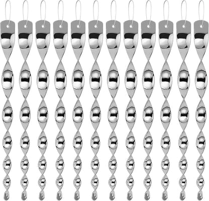 Besmon Woodpecker Bird Scare Devices，Reflective Scare Rods Control Device to Keep Birds Away from Patio Pool（Christmas Reflective Strip Hanging Home as Decoration） (12PCS)