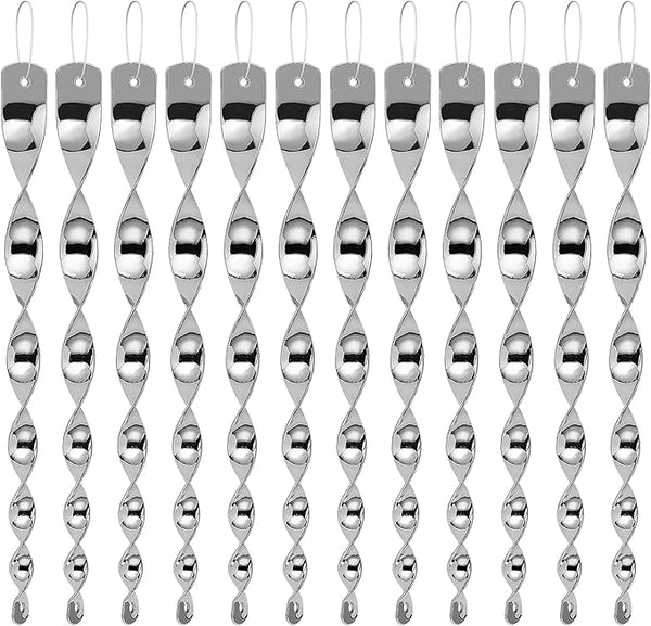 Besmon Woodpecker Bird Scare Devices，Reflective Scare Rods Control Device to Keep Birds Away from Patio Pool（Christmas Reflective Strip Hanging Home as Decoration） (12PCS)