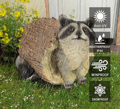 Teaeeno Garden Raccoon Decor Outdoor Animal Statue,Raccoon Decoration Large Lawn Ornament,Garden Animal Rustic Decor,Outdoor Decor Yard Lawn Home Decoration Yard Art,Outdoor Raccoons Gifts