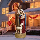 Metal Christmas Outdoor Nativity Scene for Yard with Stake 30 Inch Large Christmas Nativity Set with Baby Jesus Mary and Joseph Outside Waterproof Religious Yard Lawn Signs for Garden Lawns Decoration