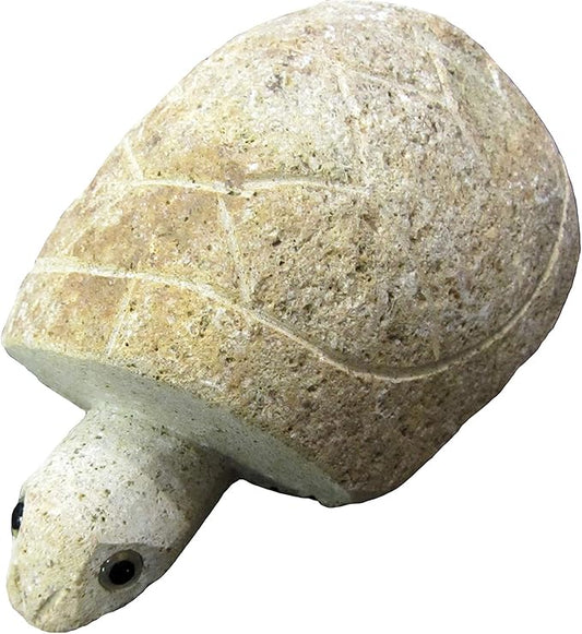 10" Boulder Turtle, Handcrafted Granite Turtle Sculpture - Unique Artisan Carved Boulder