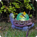 Solar Resin Turtle – Garden Decor Ornament with Floral Design,Cute Animal Statue for Outdoor, Patio, Yard Decoration,Home Unique Birthday Housewarming Gifts for Moms Women Dad Grandparents
