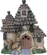 Zayton Garden Squirrel's House Outdoor Statues Yard Resin Decoration Gift Handmade Housewarming Gift for Patio Yard Lawn Waterproof Cracking