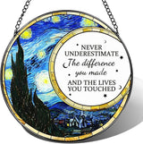 Thank You Gifts, Stained Glass Suncatcher Ornament, Window Hanging, Going Away/Goodbye, Appreciation, Retirement Gifts for Women, Men, Coworker, Boss, Friend | Retirement Party Decorations - Style F