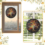 Stained Glass Window Hanging - 8 Inch Tree of Life Sun Catcher, Handmade for Indoor/Garden Decor, Wall Art Gift for Women Mother's Day Christmas