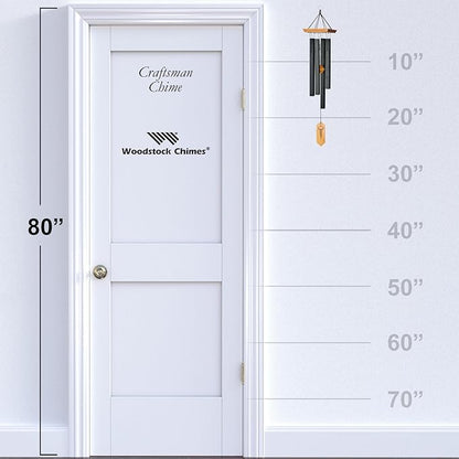 Woodstock Chimes Signature Collection, Woodstock Craftsman Chime, 25'' Black Decor Designs Wind Chimes for Outdoor, Patio, Home or Garden Décor (CRCBM)