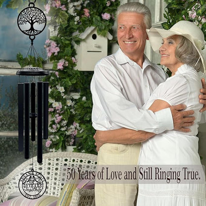 50th Wedding Anniversary Wind Chime Gifts for Parents Couple Husband Wife Friends Keepsake Decoration for Home or Garden