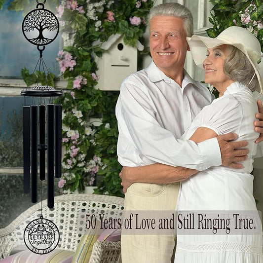 50th Wedding Anniversary Wind Chime Gifts for Parents Couple Husband Wife Friends Keepsake Decoration for Home or Garden