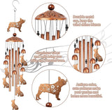 French Bulldog Wind Chimes for Outside, Bulldog Gifts for Women Men Metal Windchimes Outdoors, Dog Home Garden Patio Yard Decor