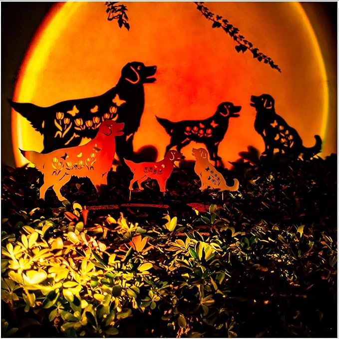 Golden Retriever Metal Garden Stakes Decorative Dog Gifts for Women/Men/Dog Lovers Gifts,Black Silhouette Statues for Yard Art,Outdoor Decor,Outside,Patio,Lawn Ornaments,Garden Decorations
