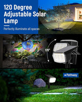 AUDERWIN Solar Spot Lights Outdoor 63 LED 3 Lighting,Waterproof IP65 Modes Spotlights for Outside House Yard Garden Landscape Lights 4 Pack (Natural Light)