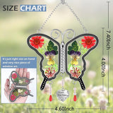 KY&BOSAM Suncatcher Butterfly Glass I Love You Nana Butterfly Suncatchers Ornament hangings for Windows Wind Chime with Pressed Flower Butterfly Embedded in Glass Mother`s Day Birthdays