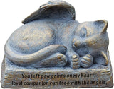 Roman 5.5" L Cat with Angel Wings Garden Statue, Decorative Stone, Memorial Gift