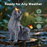 DyBaxa Garden Décor, Garden Statues, Gifts for Women, Mom, Grandma, Patio, Balcony, Yard Decorations Outdoor - Unique Solar Decor Birthday & Housewarming Gifts, Dog Statue with Butterfly Light