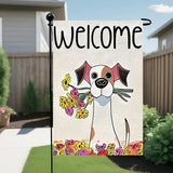 BlissYard Welcome Spring Garden Flag 12x18 Inch Double Sided Cartoon Dog Seasonal Small Flags For Outside Outdoor Decor Yard Farmhouse Holiday Spring Summer Decorations Yard Flags