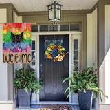 Louise Maelys Pride Month Garden Flag Rainbow Black Cat 28x40 Inch Double Sided Large Burlap Love Heart Gay Lesbian LGBTQ Yard Outdoor Sign Outside Home House Decor