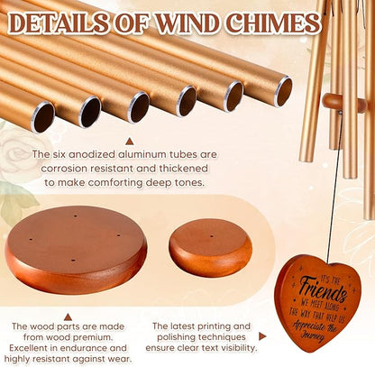 Best Friend Birthday Gifts for Women, Unique Friendship Gifts for Women, Ideas Wind Chimes for BFF, Soul Sister, Unique Outdoor Garden Decor for Female 36" Wind Chime