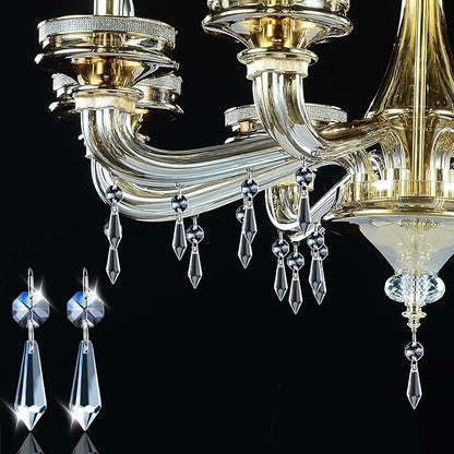 100PCS Premium Clear Crystal Glass Drops 2.4" - Multi-Purpose Hanging Prisms Bulk for Holiday Party/Home/Window Decoration/Chandelier Replacement Parts