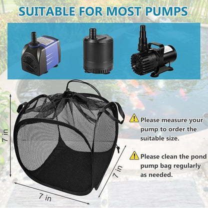 1Pcs Pop Up Pond Filter Bag 7inch Stainless Steel Wire Water Pump Barrier Box Cover Anti-Clogging Sturdy Metal Frame Mesh Media Basket for Water Filter Pump Aquarium Swimming Pool Outdoor Fish Pond