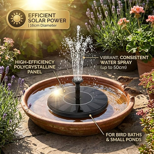Solar Fountain, Solar Powered Bird Bath Fountain Pump, Solor Bird Bath Fountain, Solar Bubbler for Bird Bath, Solar Powered Bird Fountain, for Outdoors Garden Patio Backyard Decor