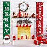 Merry Christmas Banner- Christmas Door Banner 71"x 12" Hanging Black Santa African American Santa Holiday Door Porch Sign for Indoor Outside Yard Garden Party Decor