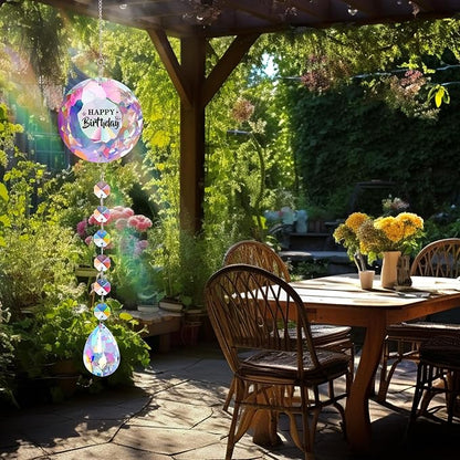 Happy Brithday Gifts, Gifts for Women Friend Mom Wife Daughter Girlfriend Grandma Granddaughter Aunt Birthday, Suncatcher for Home Office Bedroom Living Room Garden Decoration, Sun Catcher (Brithday)