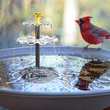 Solar Fountain 2-Tier 2.5W Solar Water Fountain DIY Decorative Pump with Tray and 300cm Cable Water Pump for Bird Bath Garden Pond Pool
