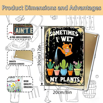 3PCS Funny Metal Garden Signs Decor for Outside-Funny Yard Decor Patio,Backyard,Gardening Gifts for Women,Gardeners,and Plant Lovers,Mothers Grandmas and Housewarming 8x12inch