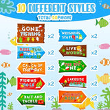 Jetec 20 Pieces Fishing Party Directional Signs The Big One Welcome Signs Backyard Door Cutouts Summer Birthday Baby Shower Party Favor Ideas Decoration Supplies