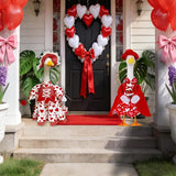 Forever Romance Goose Outfit - Red Tuxedo Holding Flowers for 23" Porch Goose, Perfect for Engagement, Wedding, & Renewing Vows Decoration