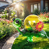 MUMTOP Solar Lanterns Outdoor Waterproof - Colorful Metal Turtle Solar Lights Decorative, Glass Tortoise Light Tabletop Lantern Lamp Ornaments for Yard Patio Garden Outside Decorations