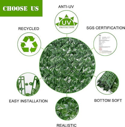 Bybeton 40" x 80" Artificial Ivy Privacy Fence Screen, UV Protected Faux Ivy Vine Leaf Roll, Greenery Wall Panels for Outdoor Patio, Balcony, Garden and Backyard Privacy Decor