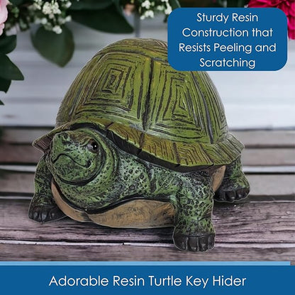 Gift Essentials Stocky Turtle Garden and Patio Decor and Key Hider - Holds 2 Hidden Keys Outside, Secret Hidden Door Underneath