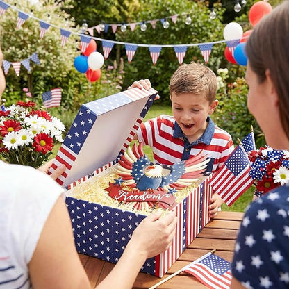 TERESA'S COLLECTIONS 4th of July Decorations for Outdoor, Patriotic Memorial Day Garden Decor, Eagle Metal Yard Art Sign for Outside, Americana Garden Stake for Lawn, Independence Day Gifts, 34''