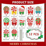 12-Piece Christmas Lollipop Yard Signs with Stakes Decorations – Assorted Candy Cane Peppermint Designs 14 Inches Large Outdoor Holiday Candy Signs for Garden, Lawn, Driveway, and Christmas Party Favor