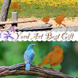 LhyBtm 5 Pcs Rusty Birds Decoration Silhouette with Rusty Patina Birds Decoration Outdoor Fence Decorations Lifelike Metal Birds Garden Ornaments Silhouette Rustic Outdoor Patio Yard Adornment