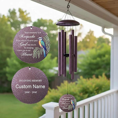 Personalized 30/36/45 inch Deep Tone Wind Chimes Memorial for Loss of Loved One, Mom, Dad, Sympathy Gifts for Loss Lover Remembrance Bereavement Funeral