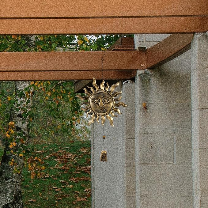 Gadpiparty Metal Wind Chime Outdoor Patio Bell Pendant Retro Iron Wind Chime Garden Hanging Decor with Blessing Design
