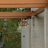 Gadpiparty Metal Wind Chime Outdoor Patio Bell Pendant Retro Iron Wind Chime Garden Hanging Decor with Blessing Design