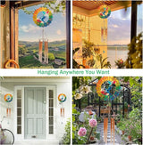 Wind Chimes with Hummingbird Wind Spinner, Gifts for Mothers Day Mom Women Grandma Birthday Retirement Teacher, 31" Windchimes Outdoor Decor Hanging Mobile for Garden Porch Patio Backyard