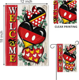 Love Decorative Garden Flag, Red Heart Farmhouse Yard Outside Decorations, Anniversary Wedding Burlap Outdoor Small Home Decor Double Sided 12 x 18