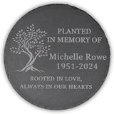Memorial Garden Stone - Personalized Sympathy Gifts for Loss of Loved One - Bereavement Gifts for Loss of Father Mother - Rooted in Love - Round