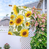 Baccessor Spring Summer Sunflower House Flag 28 x 40 Inch Double Sided Burlap Summer Yellow Flower Green Leaf Farmhouse Large Yard Flag Summer Holiday Seasonal Outdoor Outside Decoration