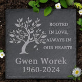Memorial Garden Stone, VAPCUFF Memorial Stone, Personalized Memorial Gifts Sympathy Gift for Loss of Loved One Bereavement Gift for Loss of Father Mother - Rooted in Love Always in Our Hearts - Square