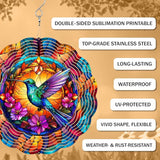 Hummingbird Wind Spinner, 3D Hanging Stainless Steel Garden Spinner, Wind Spinner Hanging for Outdoor & Indoor Décor, Unique Gifts for Yard Garden Decoration or Patio Décor (Hummingbird)